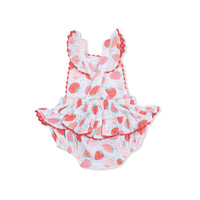 Angel Dear Strawberry Bliss Ric Rac Ruffle Sunsuit