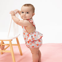 Angel Dear Strawberry Bliss Ric Rac Ruffle Sunsuit