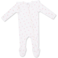 Angel Dear Little Horseshoes Pink 2 Way Ruffle Sleeve Zipper Footie