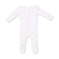Angel Dear Little Horseshoes Pink 2 Way Ruffle Sleeve Zipper Footie