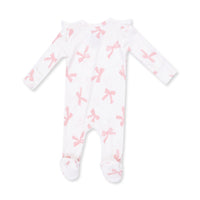 Angel Dear Pretty Bows 2 Way Ruffle Sleeve Zipper Footie