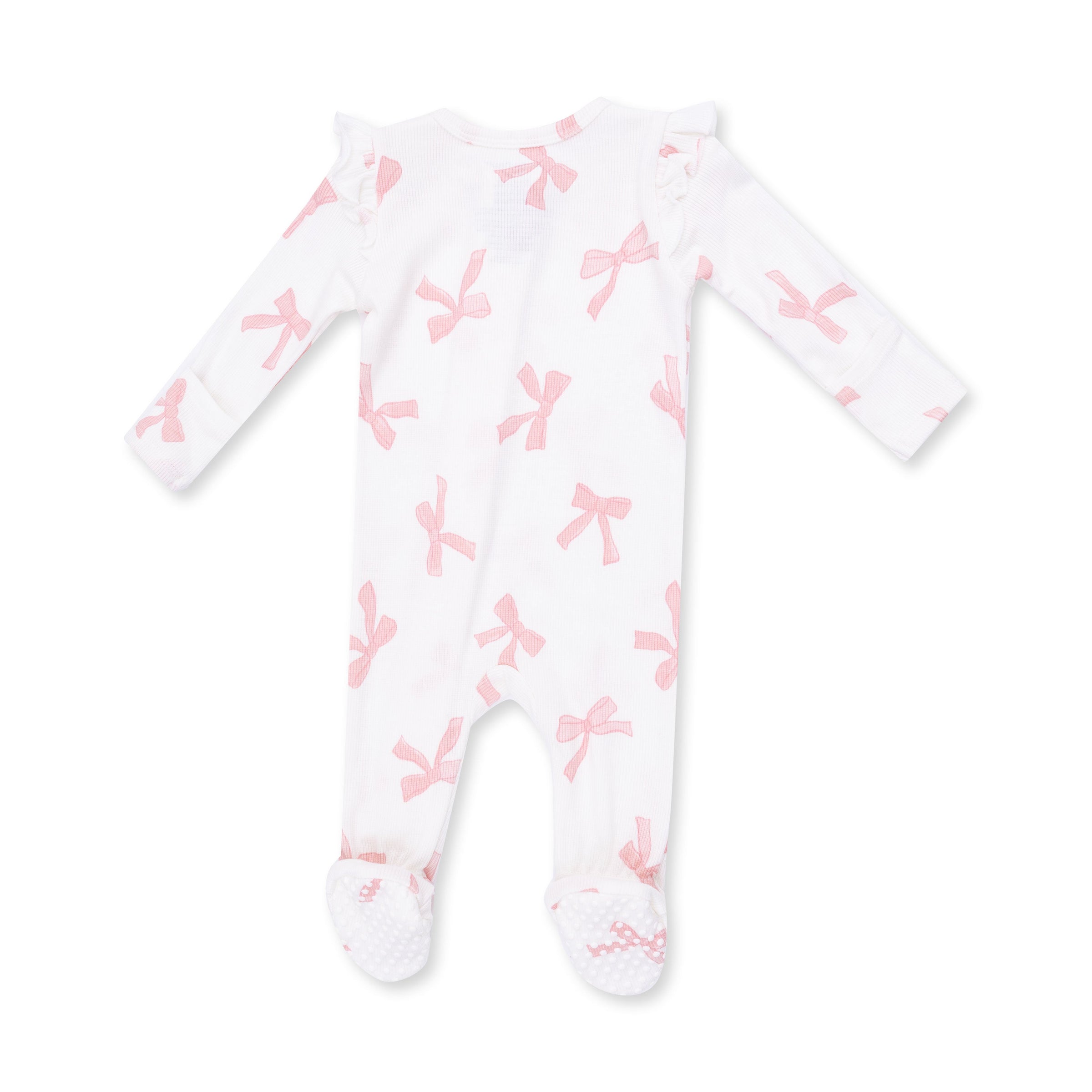 Angel Dear Pretty Bows 2 Way Ruffle Sleeve Zipper Footie