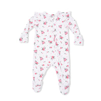 Angel Dear Pink Rosettes 2-Way Ruffle Sleeve Zipper Footie