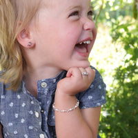 Cherished Moments - Kid's Sterling Silver Pink Pearl Baby & Children's Bracelet