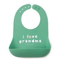 Bella Tunno Love Grandma Wonder Bib: Green