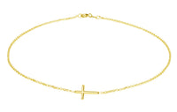 Cherished Moments - 14K Gold-Plated Girls Horizontal Cross Necklace Kids & Women