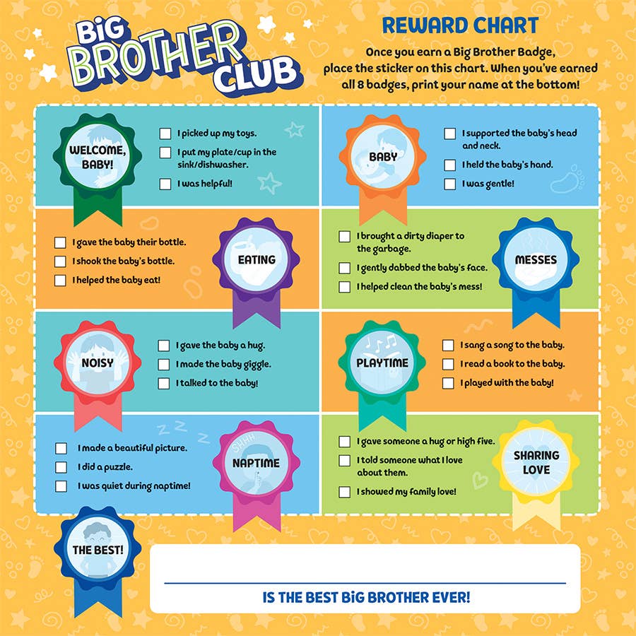 Cottage Door Press - Big Brother Club Board Book with Reward Chart & Stickers