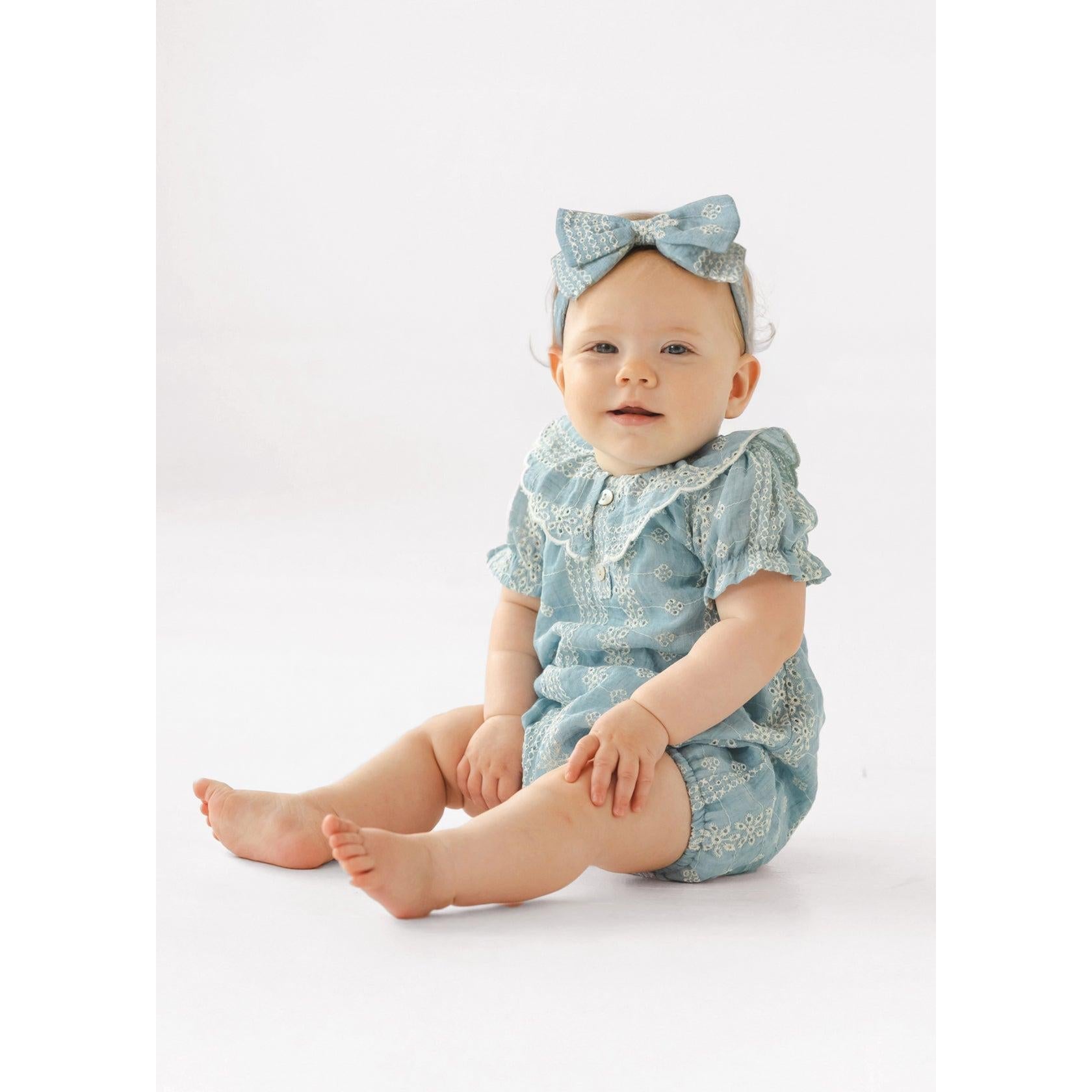 Mabel + Honey Delicate Blue Romper