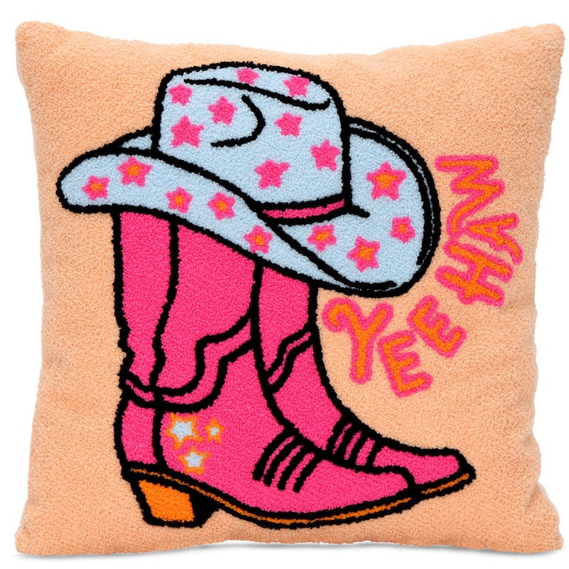 Iscream Cowgirl Boots Chenille Plush Pillow