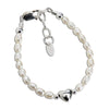 Cherished Moments Girls Sterling Silver Pearl and Heart Baby Bracelet for Kids: Medium 1-5 Years