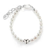 Cherished Moments Girls Sterling Silver Pearl and Heart Baby Bracelet for Kids: Medium 1-5 Years