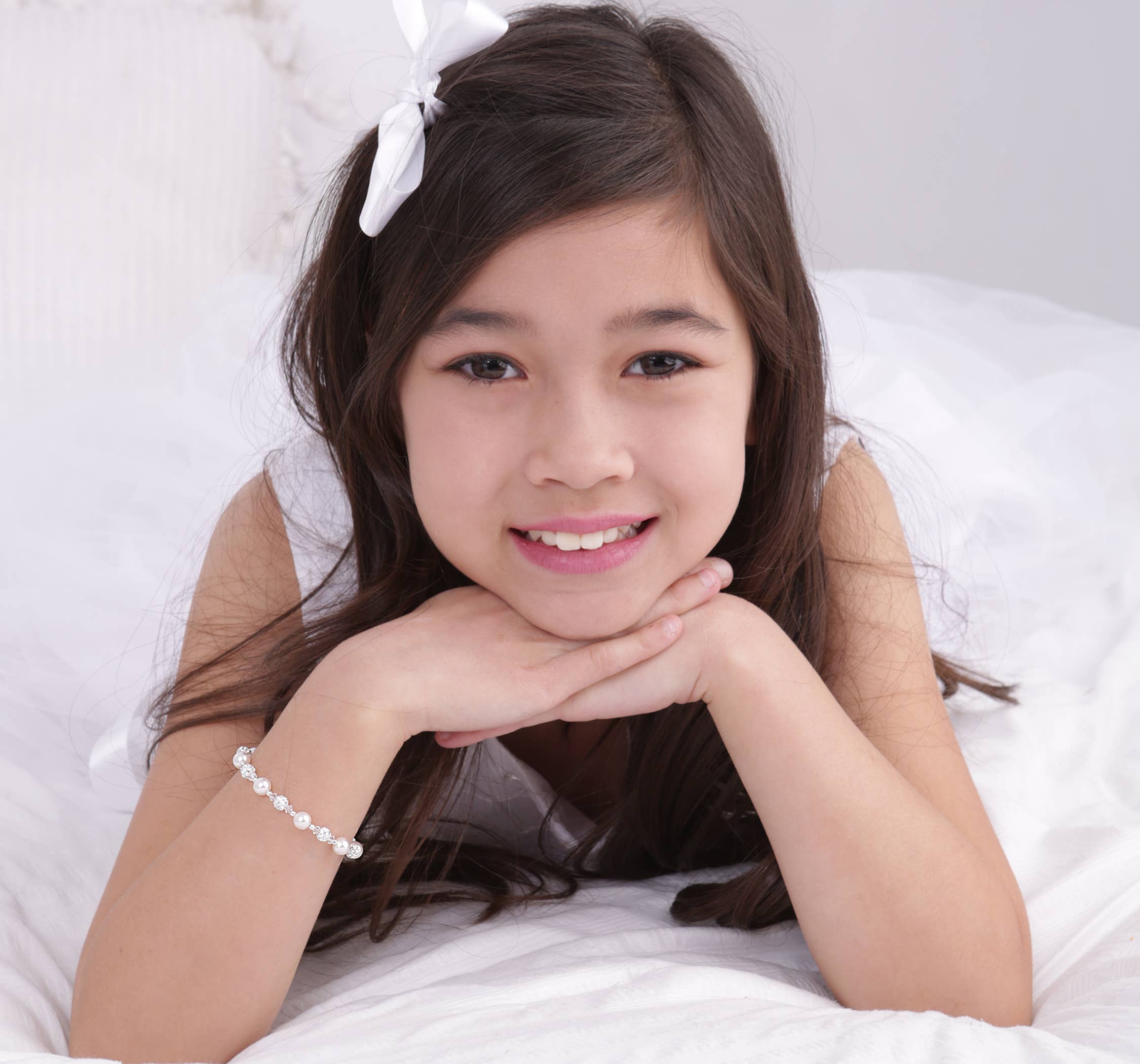 Cherished Moments - Kid's Sterling Silver White Pearl Baby or Child's Bracelet