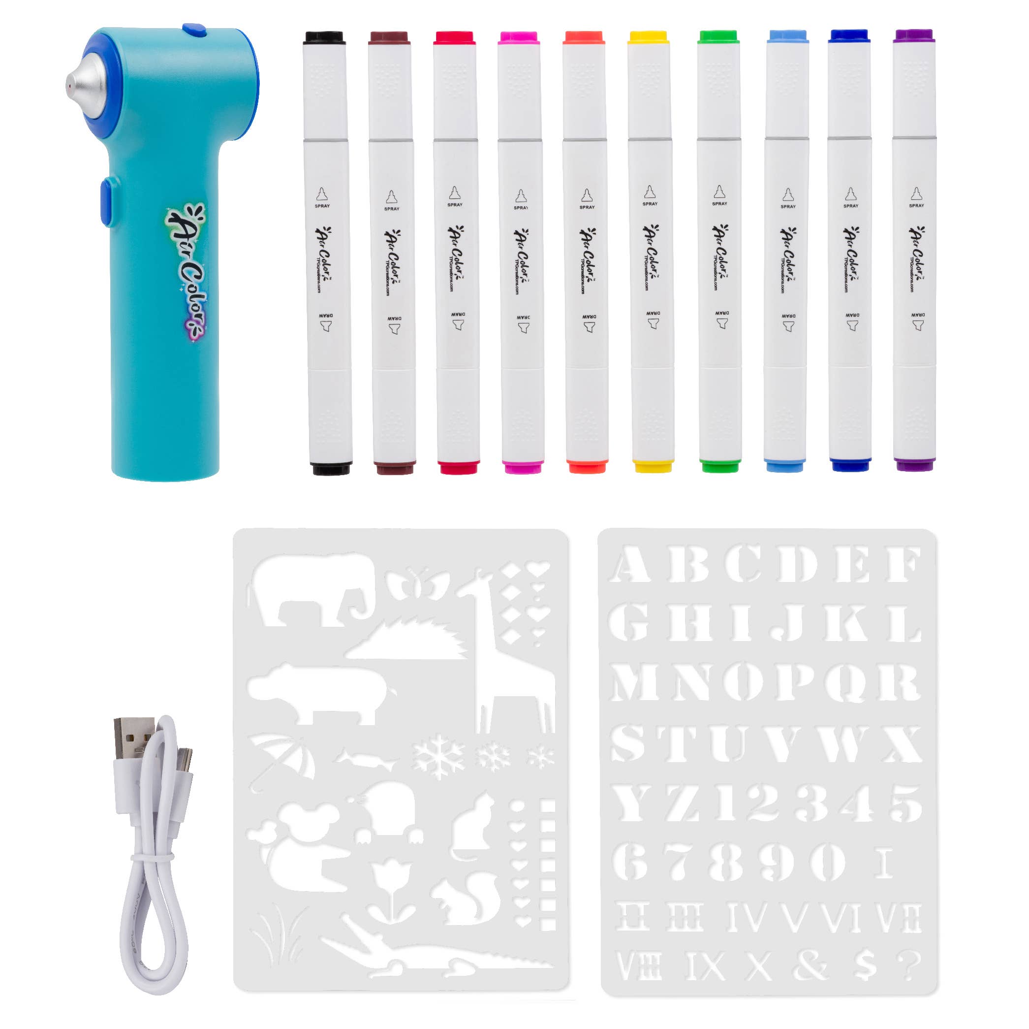 TPG Creations / The Pencil Grip - Aircolor Airbrush Kit (includes Markers & Stencils) TPG-490