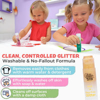 The Pencil Grip Glitter Stix, Mess Free Glitter, Set of 12 Colors