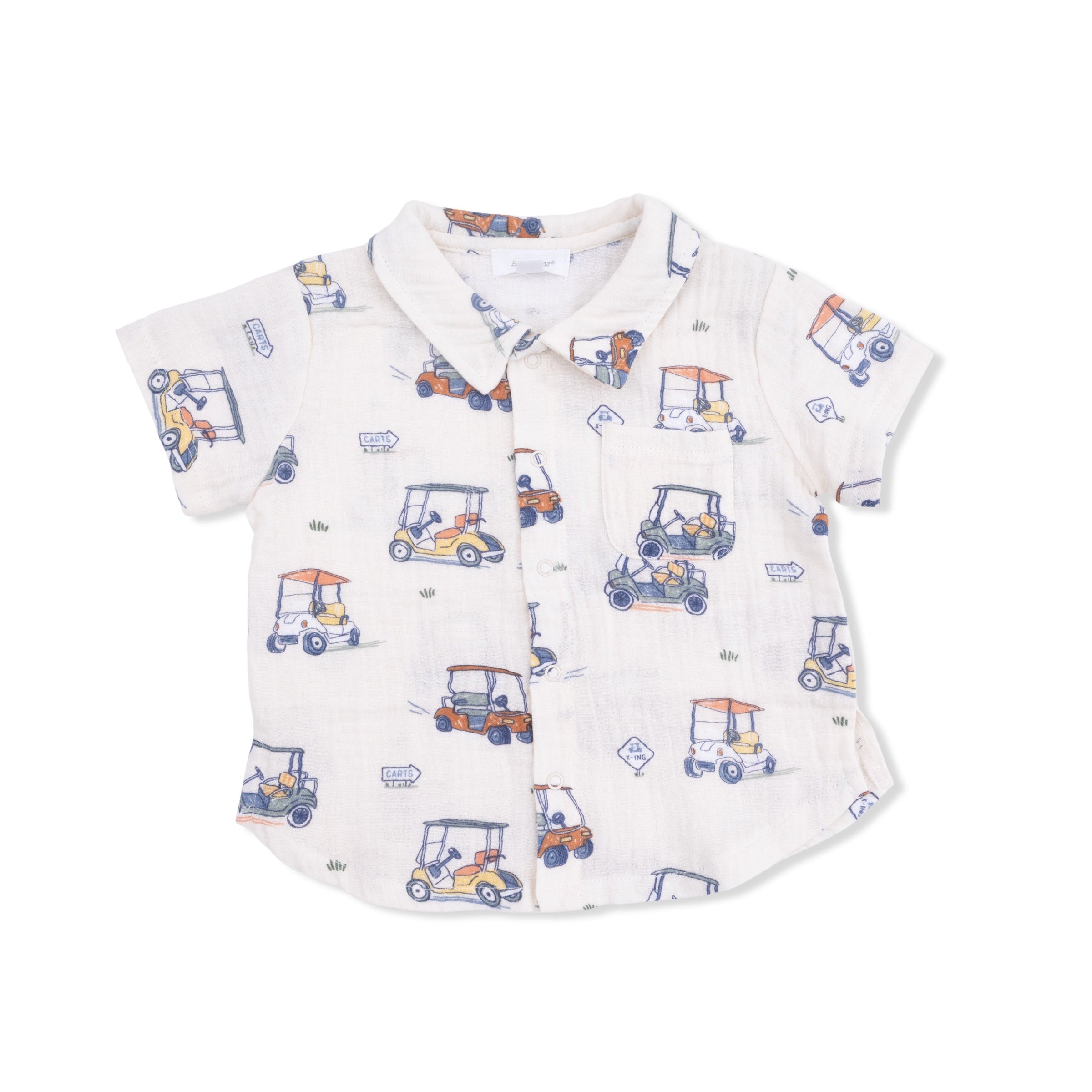 Angel Dear Zooming Golf Carts Polo Button Up with Casual Short
