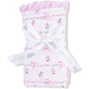 Angel Dear Dainty Buds And Bows Stripe Ruffle Blanket