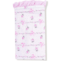 Angel Dear Dainty Buds And Bows Stripe Ruffle Blanket