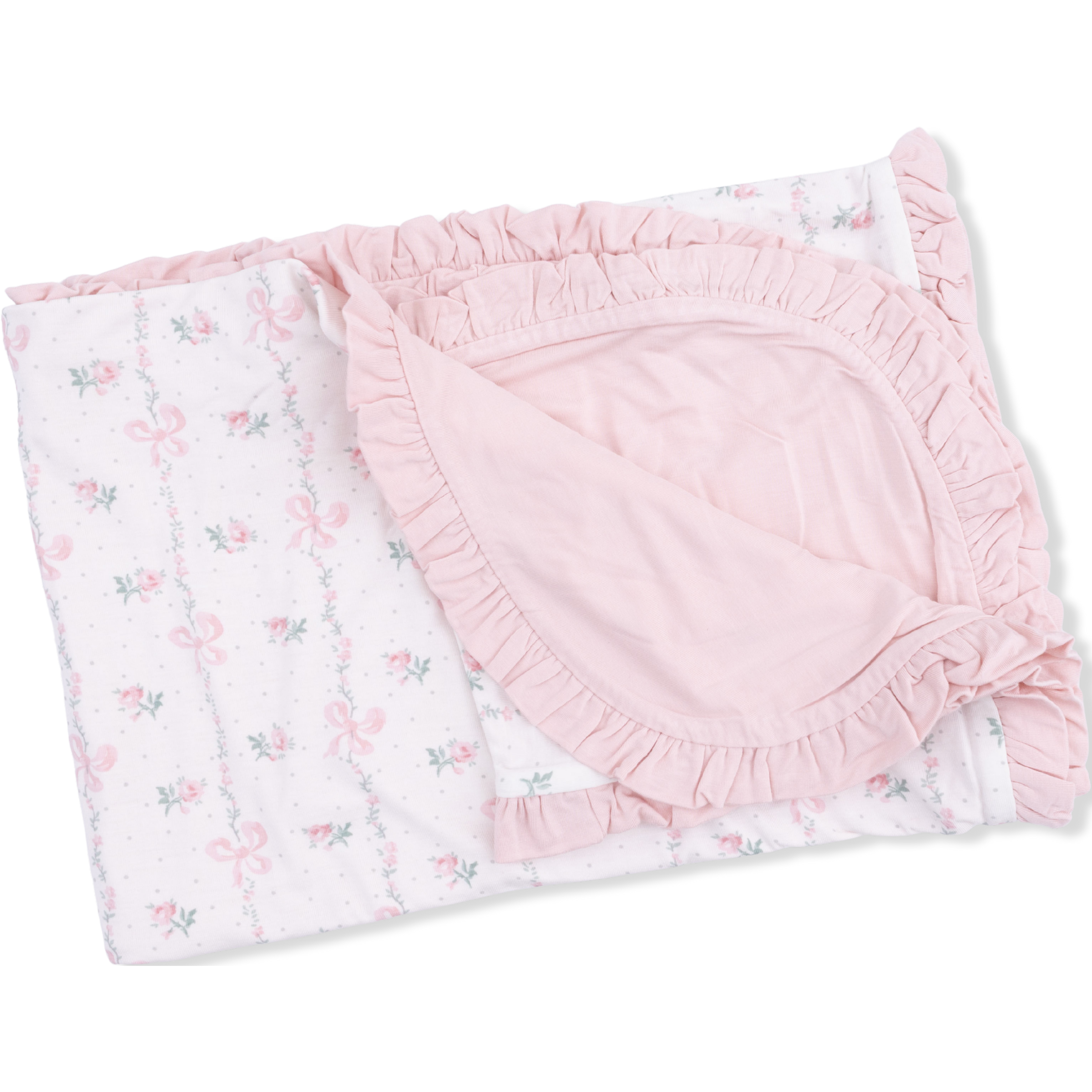 Angel Dear Dainty Buds and Bows Ruffle Blanket