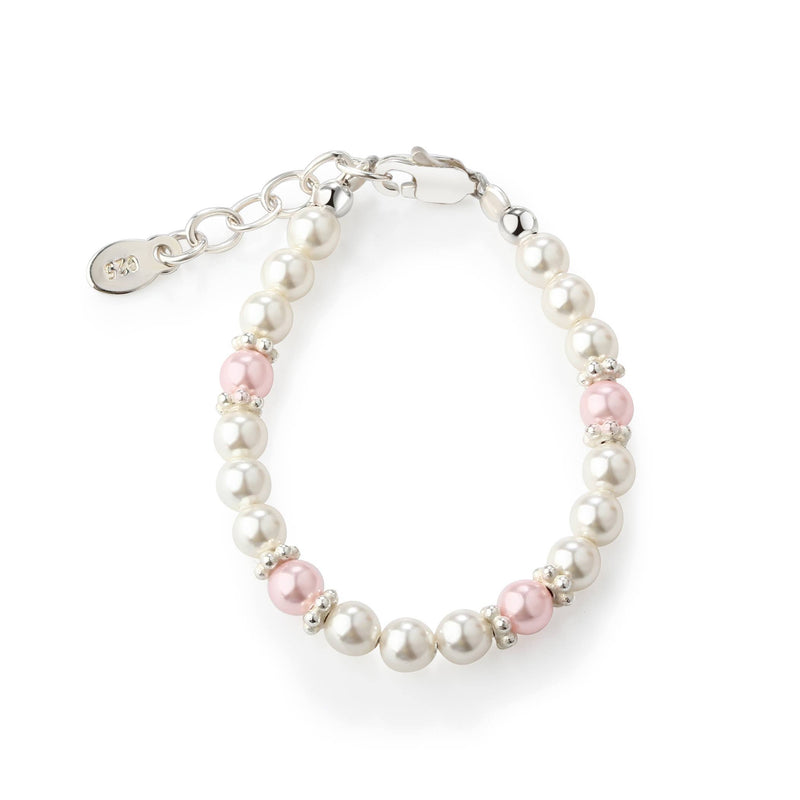 Cherished Moments Sterling Silver Pearl Bracelet for Baby Girls Shower Gift: NBB-01D