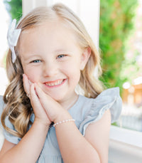 Cherished Moments - Sterling Silver Pink Pearl Cross Baby Bracelet Kids Jewelry