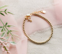 Cherished Moments Kids 14K Gold-Plated Cross Bracelet Baby Girl Baptism Gift: Medium 1-5 Years