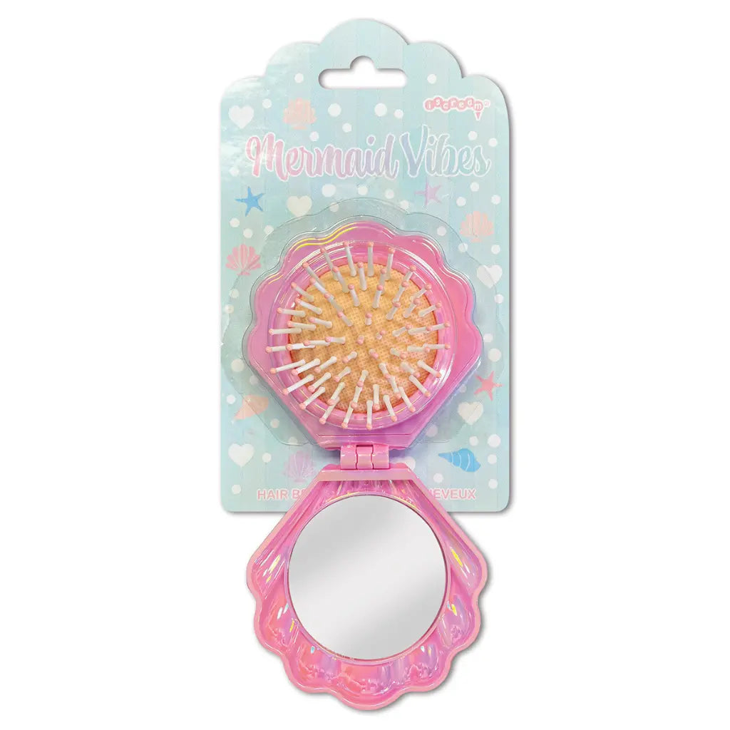 Iscream Mermaid Vibes Pop Up Shell Mirror & Hair Brush