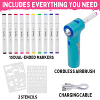 TPG Creations / The Pencil Grip - Aircolor Airbrush Kit (includes Markers & Stencils) TPG-490