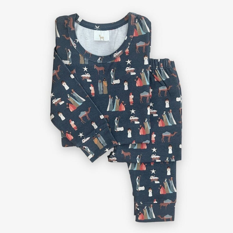 Velvet Fawn Modal Long Sleeve Pajama Set | Silent Night (Navy)