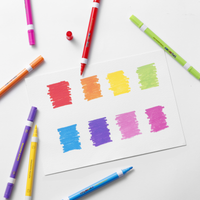The Pencil Grip Magic Stix, Double-Ended Washable Acrylic Markers– Dual Tip (Bullet + Fine), 24 Pack