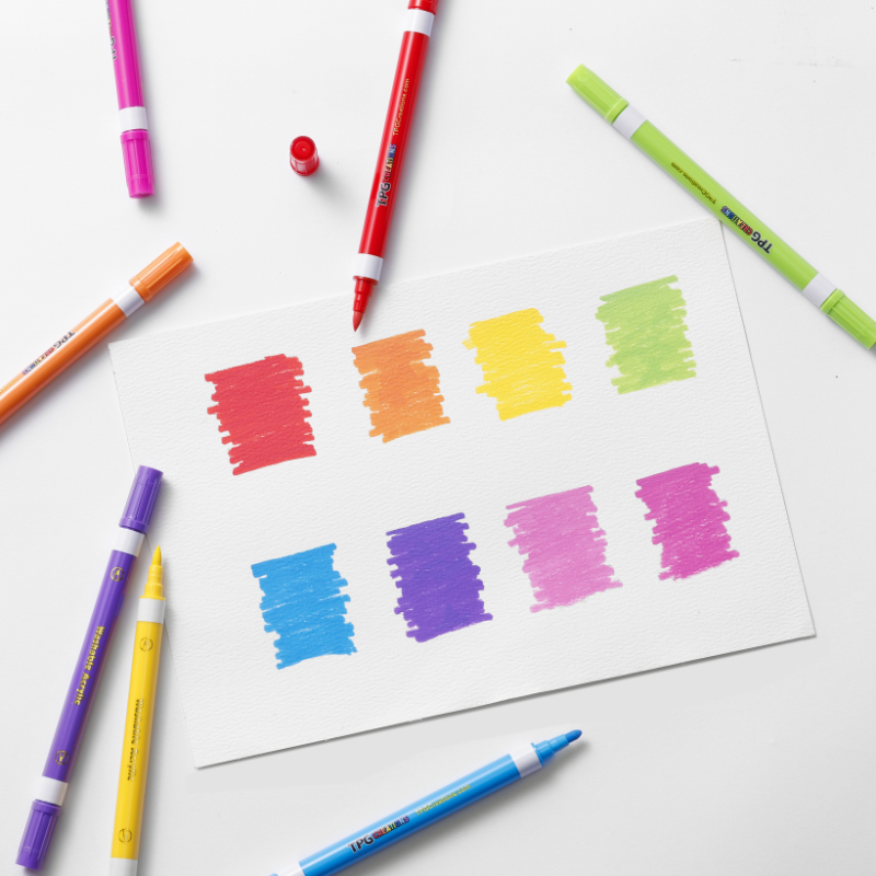 The Pencil Grip Magic Stix, Double-Ended Washable Acrylic Markers– Dual Tip (Bullet + Fine), 24 Pack