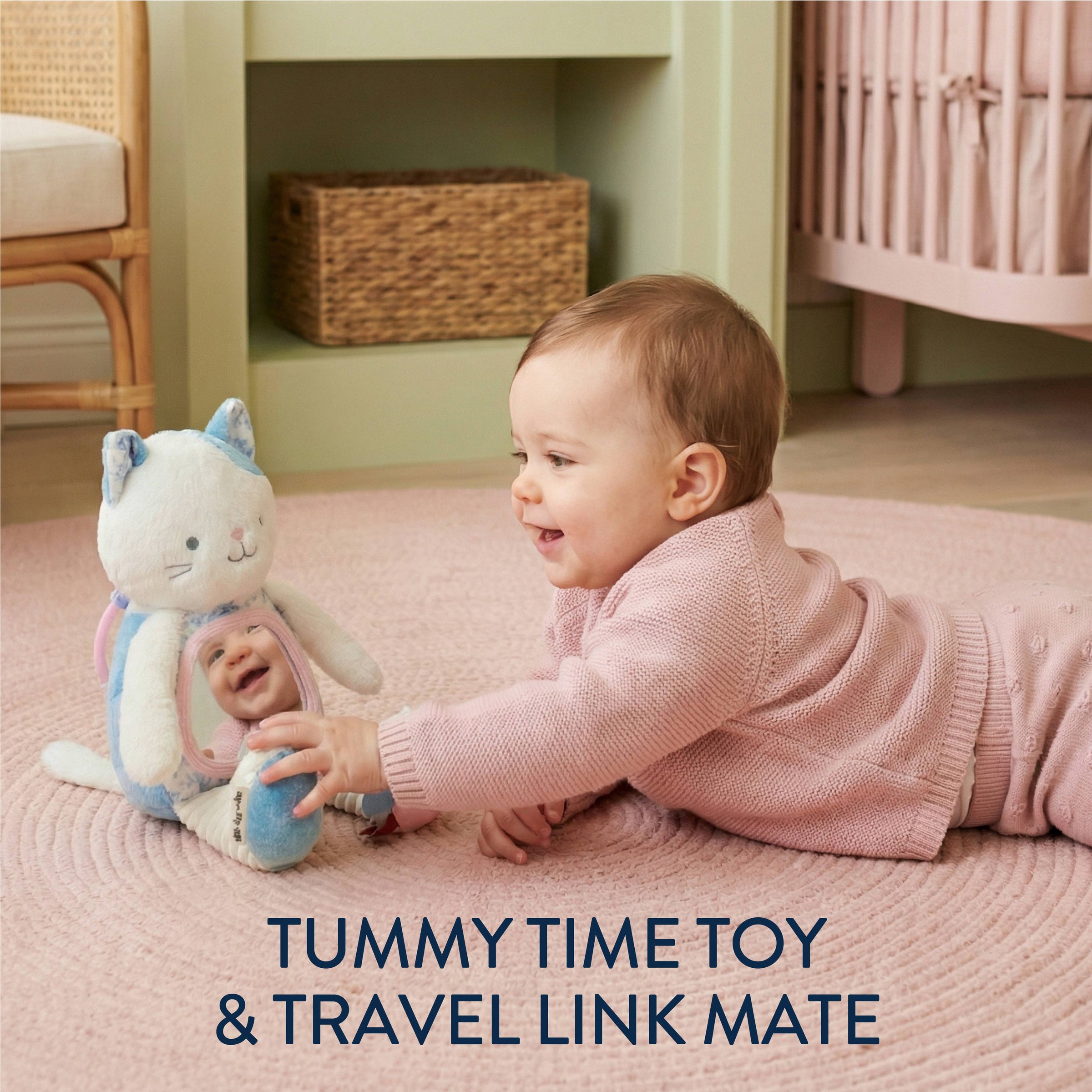 Itzy Ritzy Itzy Bitzy Mirror™ Sensory Tummy Time Mirror | Kitty