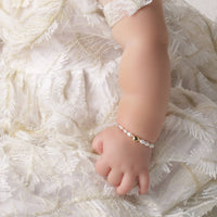 Cherished Moments Girls 14K Gold-Plated Pearl Baby & Children's Bracelet: Medium 1-5 Years