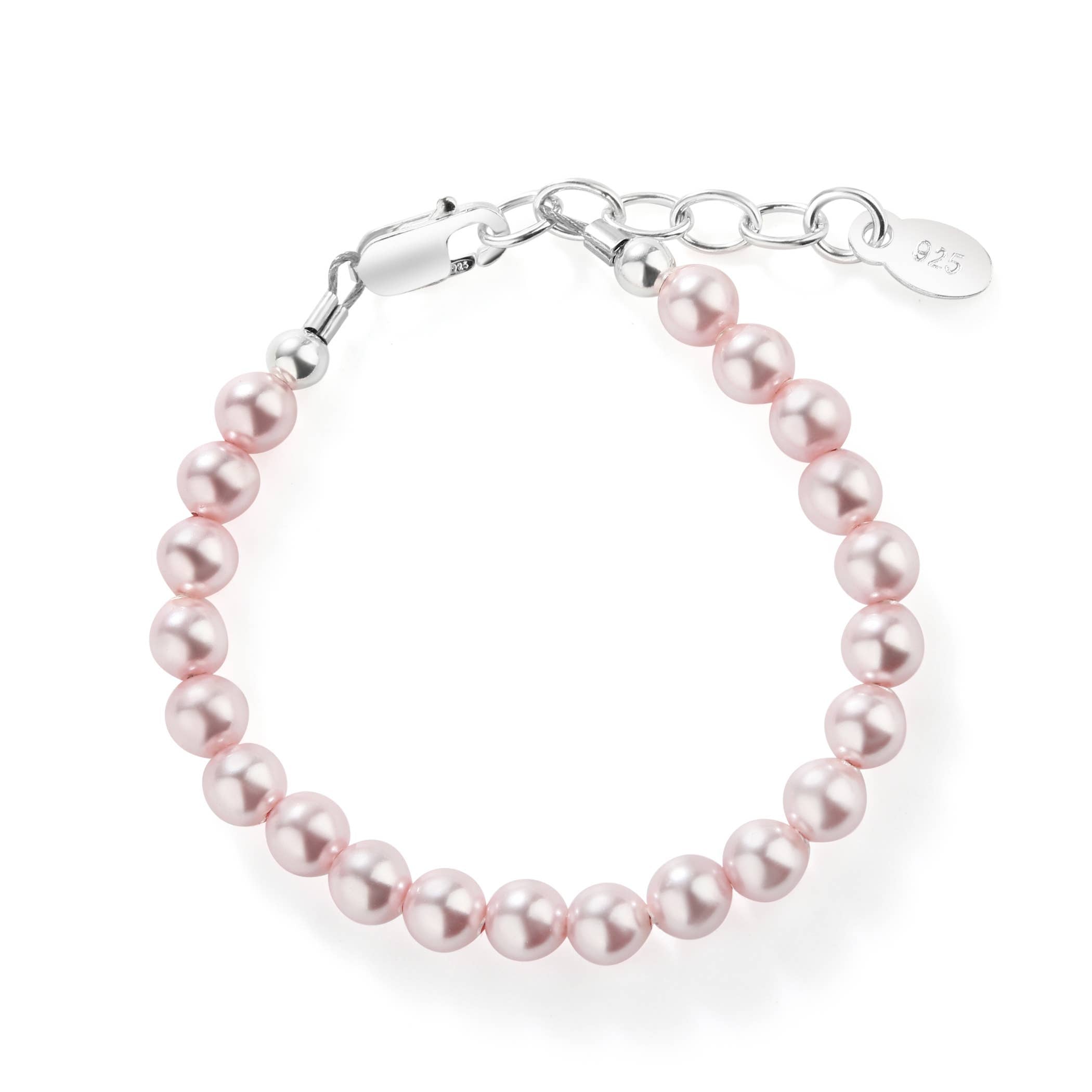 Cherished Moments - Sterling Silver Pink Pearl Baby Girl & Children's Bracelet