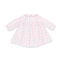 Angel Dear Marnie Rosebud Stripe Long Sleeve Petal Collar Dress & Bloomer
