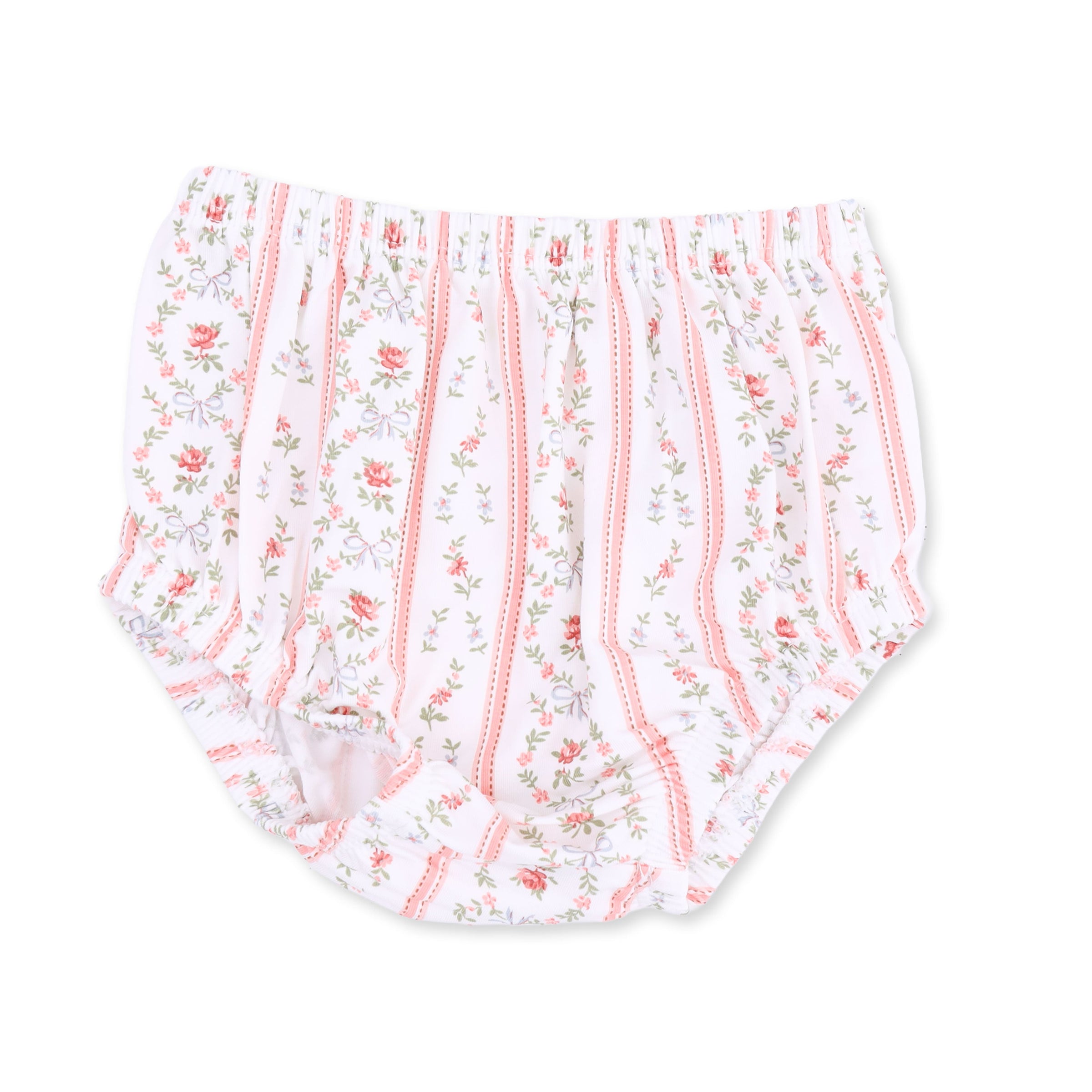 Angel Dear Marnie Rosebud Stripe Long Sleeve Petal Collar Dress & Bloomer