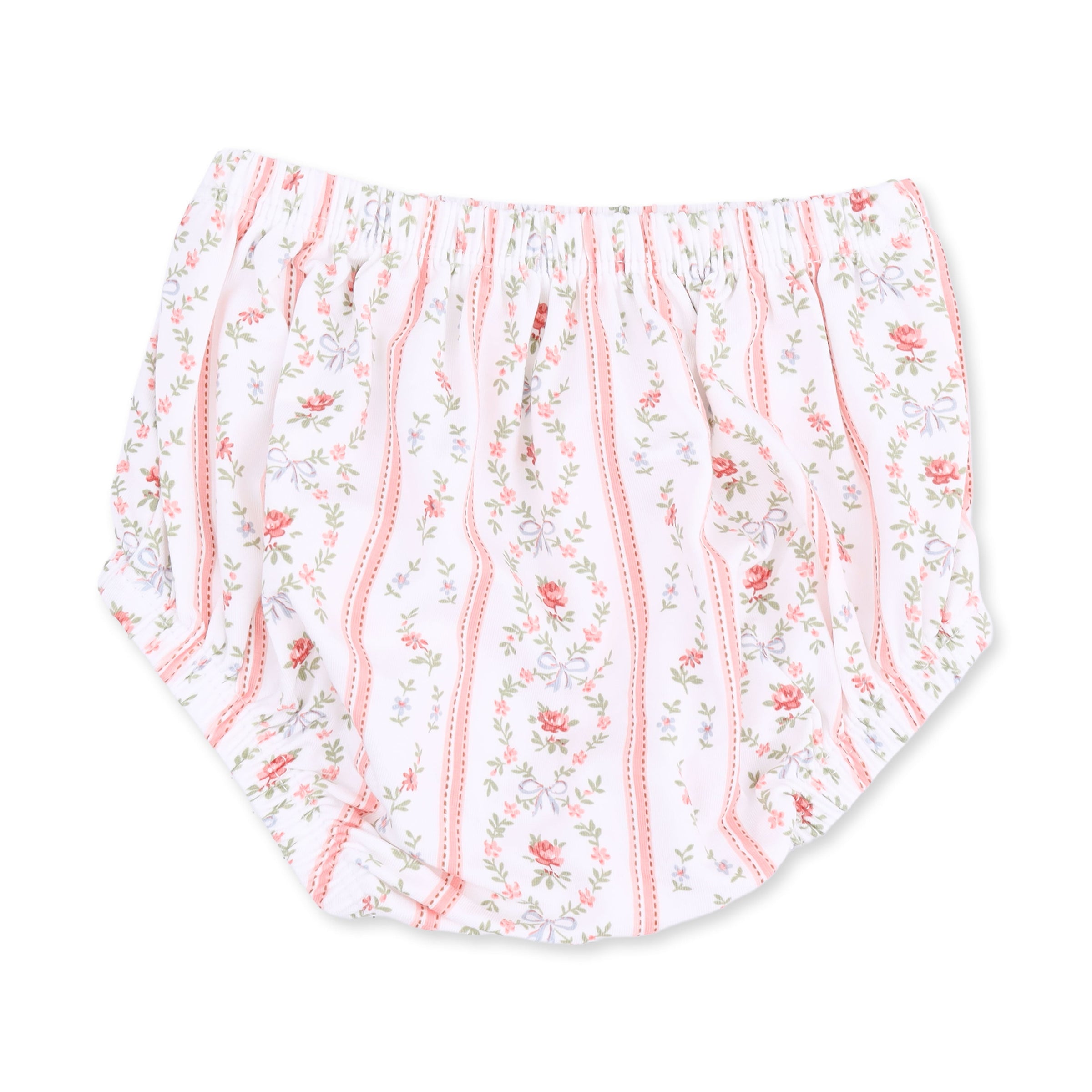 Angel Dear Marnie Rosebud Stripe Long Sleeve Petal Collar Dress & Bloomer
