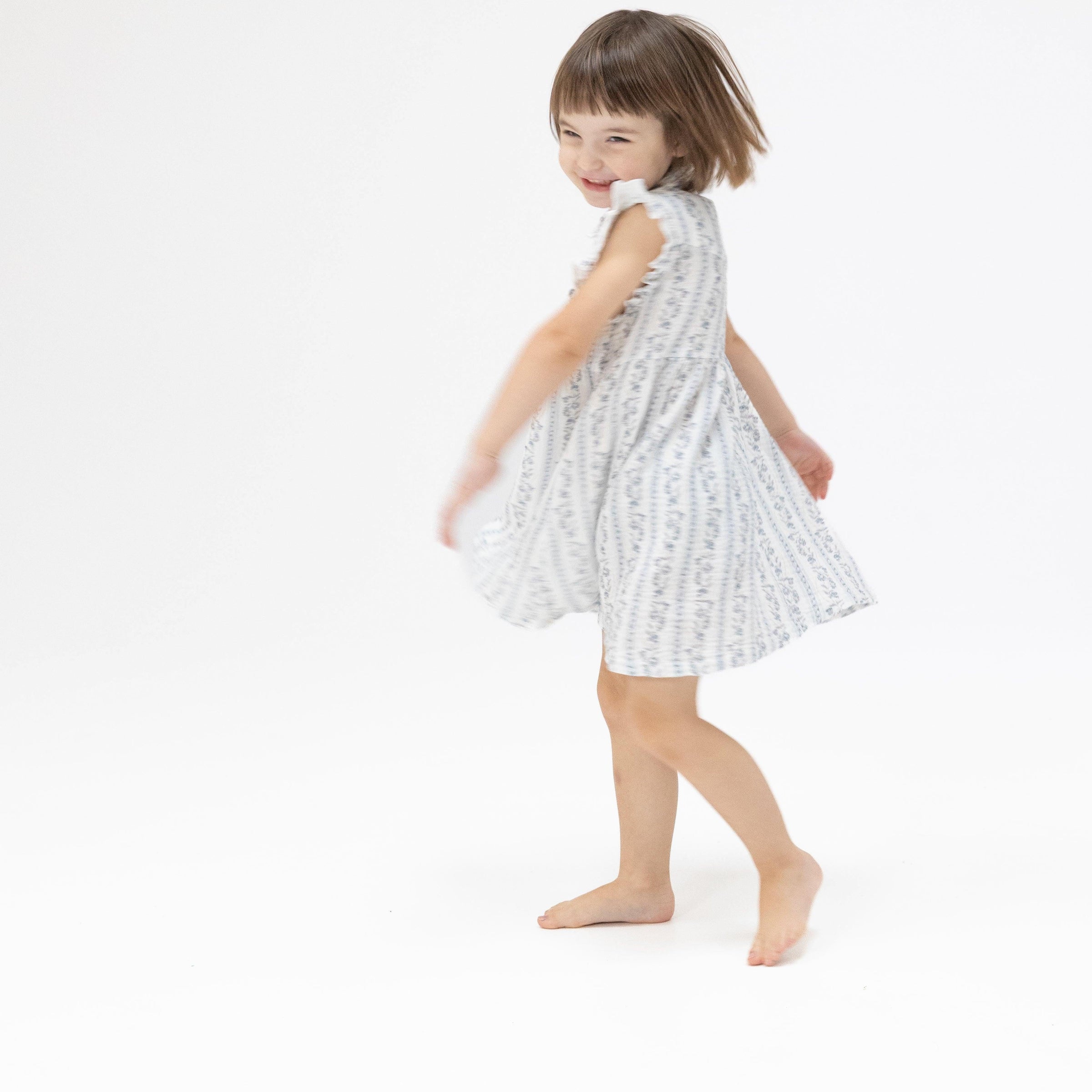 Angel Dear Kimberly Floral Stripe Western Pearl Snap Dress & Bloomer