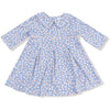 Angel Dear Country Calico Box Pleat Dress with 3/4 Sleeve + Peterpan Collar & Rib Leggings