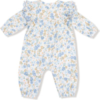 Angel Dear Sweet Rose Calico Long Sleeve Petal Ruffle Romper