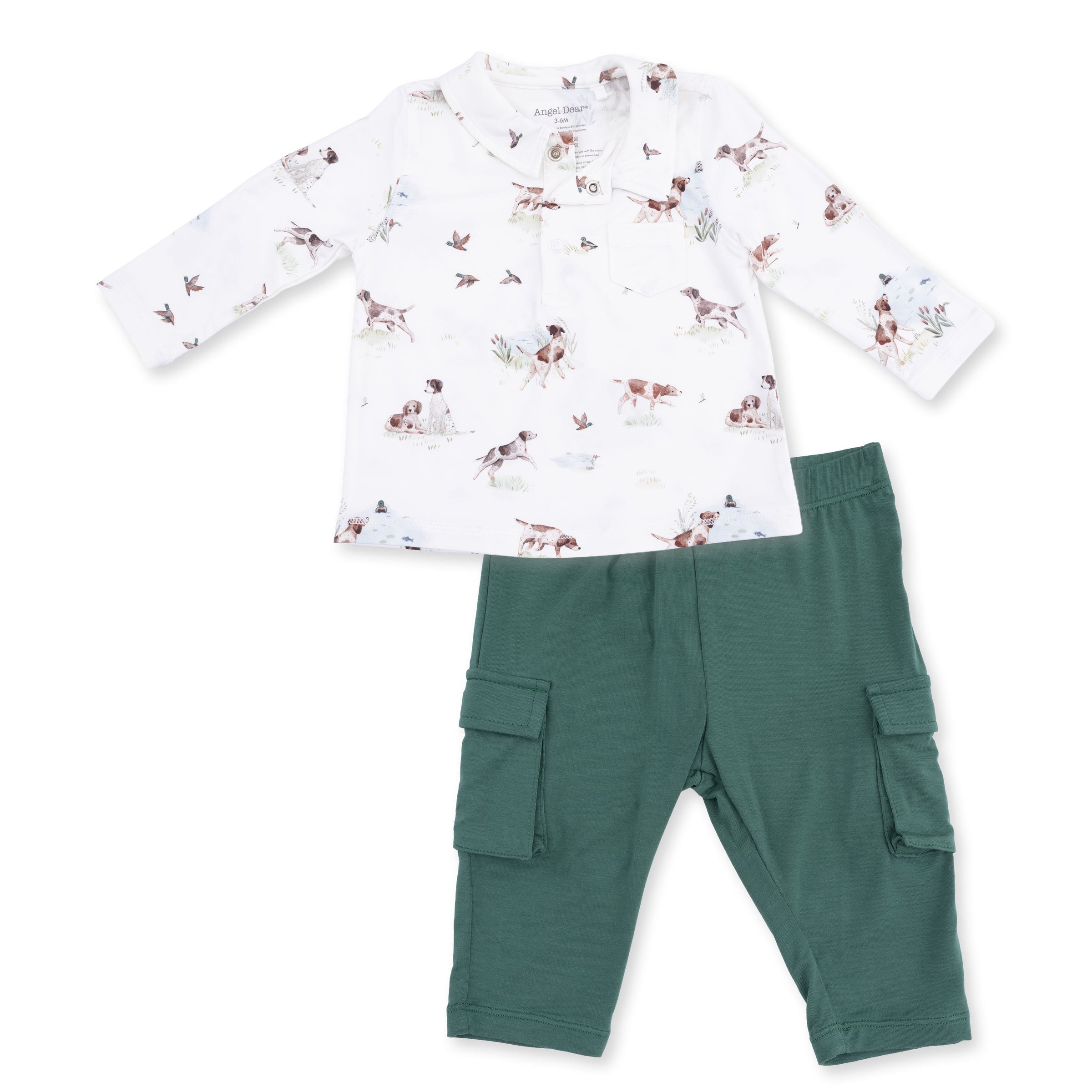 Angel Dear Pointer Pups & Duck Buddies Polo with Cargo Pant