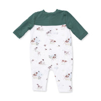 Angel Dear Pointer Pups & Duck Buddies Romper with Contrast Sleeves
