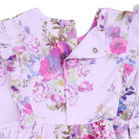 Angel Dear Dahlia Floral Long Sleeve Ruffle Bodysuit Dress