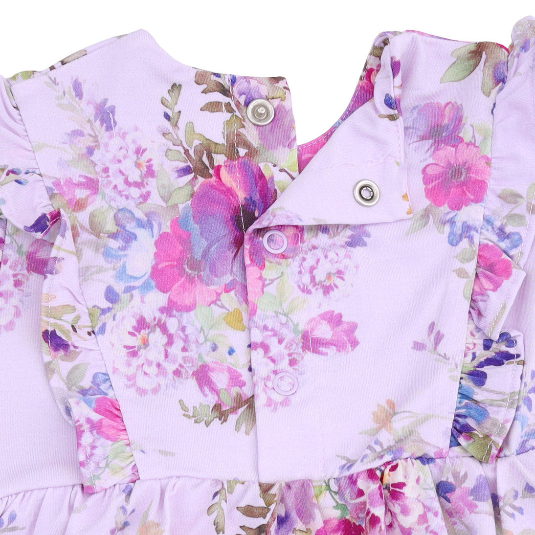 Angel Dear Dahlia Floral Long Sleeve Ruffle Bodysuit Dress