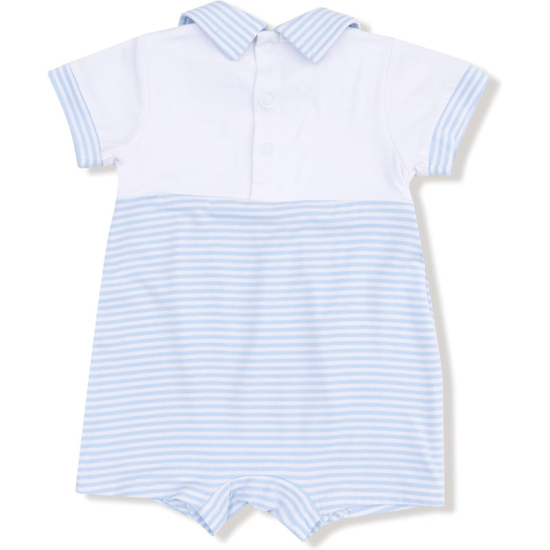 Angel Dear Baby Golf Carts Blue Polo Shortie with Contrast