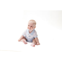 Angel Dear Baby Golf Carts Blue Polo Shortie with Contrast