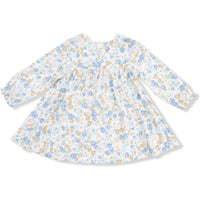 Angel Dear Sweet Rose Calico Smocked Ruffle Long Sleeve Dress + Ribbed Legging