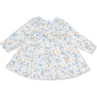 Angel Dear Sweet Rose Calico Smocked Ruffle Long Sleeve Dress + Ribbed Legging