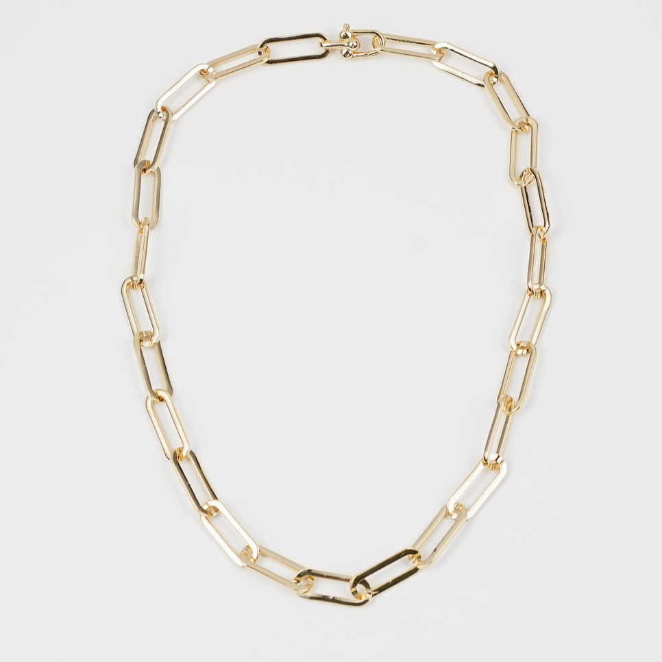 Brenda Grands Waterproof Jewelry - 18K Gold Chunky Paperclip Chain Necklace