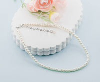 Cherished Moments - Girls Sterling Silver Strand of Pearls Kids Necklace