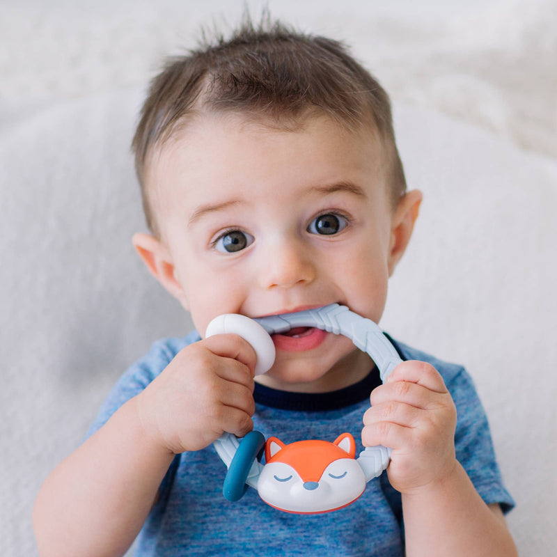 Itzy Ritzy Rattle™ Silicone Teether Rattles: Fox